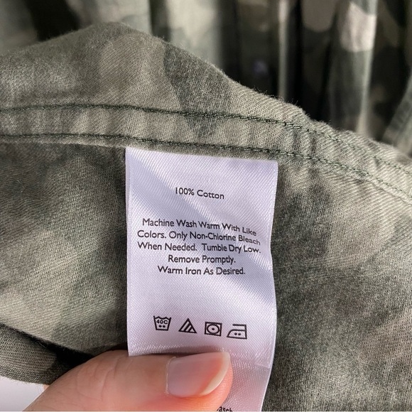 Eddie Bauer Boyfriend Fit 100% Cotton Camo Button Up Down Flannel Shirt Medium - Picture 4 of 5